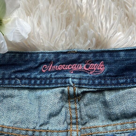 American Eagle Distressed Boho Hippie Shorts Size 8 - Picture 7 of 8